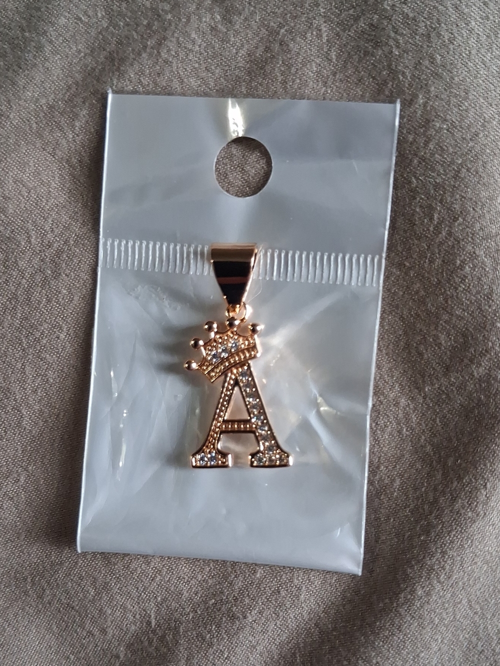 Rose Gold Crowned 'A' Initial Pendant